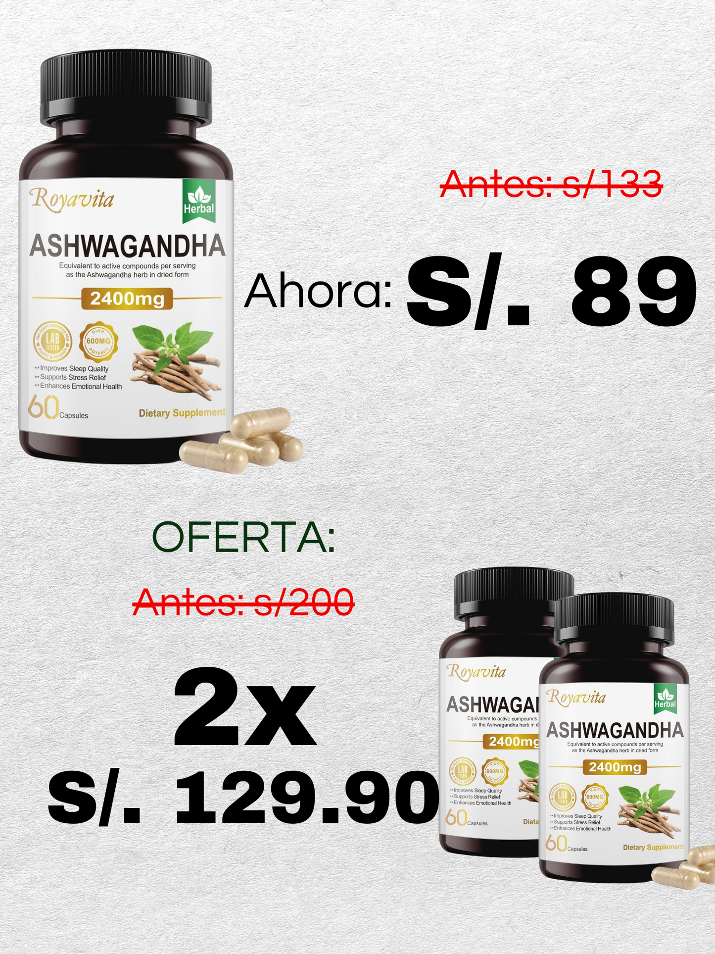 ASHWAGANDHA- ELIMINA ÉSTRES